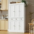 thumbnail image 5 of ChVans 72" Tall Kitchen Pantry with 4 Doors, Storage Cabinet with 1 Large Drawer 6 Hanging Shelves, Freestanding Cupboard for Dining Room Living Room, 5 of 6