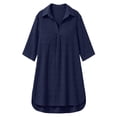 thumbnail image 6 of Womens Swimsuit Cover Up Turn Down Collared Short Sleeve Bathing Suit Coverup Summer Loose Fit Beach Cover Ups, 6 of 6