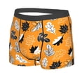 thumbnail image 2 of Daiia Bold Black and White Leaves Orange Men's Underwear Boxer Briefs, Cotton Stretch Moisture-Wicking Underwear-XX-Large, 2 of 9