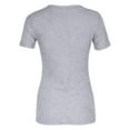 thumbnail image 4 of Women's V Neck T Shirt Rib Knit Short Sleeve Slim Fit Sexy Summer Casual Wear, 4 of 4