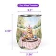 thumbnail image 5 of Happy Mother's Day Maine Coon with Sweets and Flowers at a Picnic 12oz Stainless Steel Wine Tumbler Insulated Cup with Lid Cat Lover Kitten Owner Gifts - 13005, 5 of 5