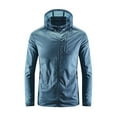 thumbnail image 3 of Sun Protection Jackets for Mens Big and Tall Hooded Long Sleeve Lightweight Windbreaker Summer Casual Outdoor Hiking Sweatshirt with Pockets Gifts for Men Navy XL, 3 of 6