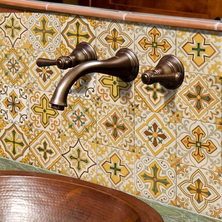 25Pcs Tiles Decals Yellow Beige Tile Wall Stickers Kitchen Bathroom Self adhesive Removable Decor Peel and Stick