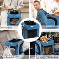 thumbnail image 5 of Dog Bike Basket, Soft Sided Ventilated Pet Dog Bike Carrier Backpack for Bicycle Handlebars, Expandable Soft Sided Pet Carrier Backpack with 4 Open Doors and 4 Mesh Windows for Small Dogs, 5 of 8