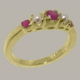 thumbnail image 2 of LBG British Made 10k Yellow Gold Ruby & Cultured Pearl ring Womens band Ring - 33 size options - Size 11.75, 2 of 6