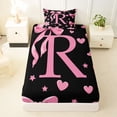 thumbnail image 3 of Erosebridal Pink Bows Girls Twin Sheet Sets,Letter R Monogrammed Bedding For Girls Kids 3 Pieces, 3 of 6