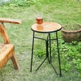 thumbnail image 3 of Glass Patio Side Table Accent Table Bistro Coffee Table Plant,Small Round End Table - Metal Side Table, Small Porch Table for Indoor and Outdoor Decor Orange, 3 of 7