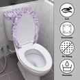 thumbnail image 3 of HELLHERO Lavender Bathroom Toilet Lid Cover Set Elastic Bottom Toilet Seat Cover Replacement & 2 Pieces Adjustable Soft, 3 of 8