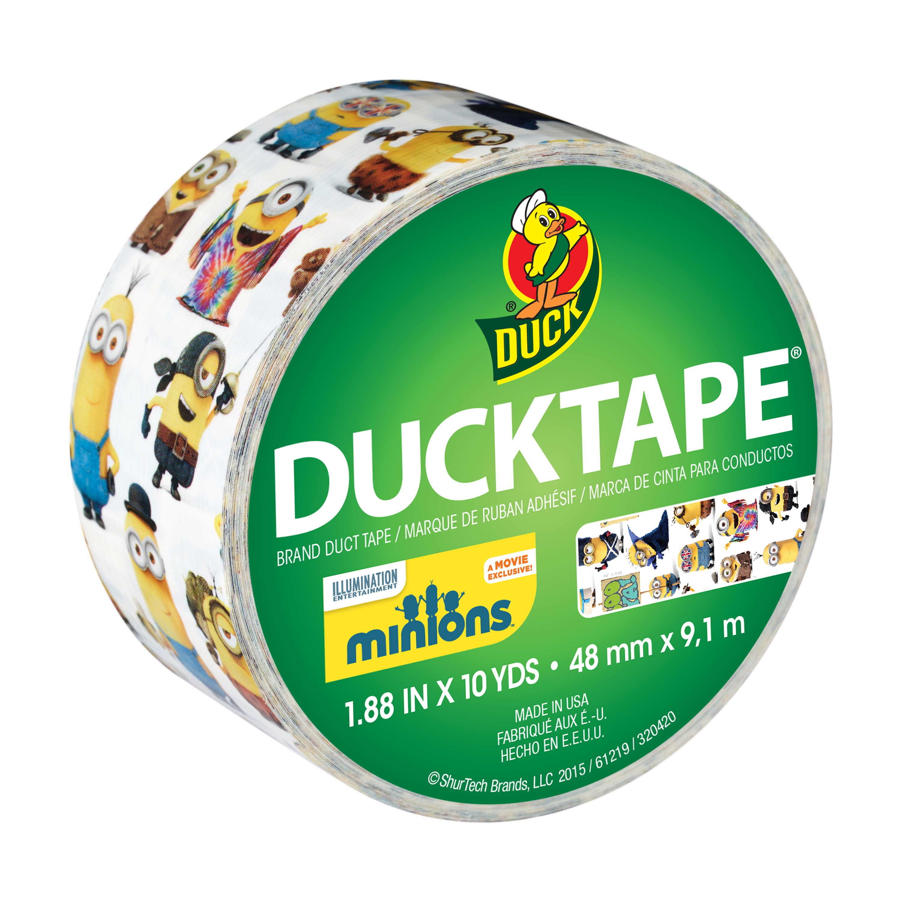 Single Roll Duck Brand 281839 Printed Duct Tape Snowmen 1.88 Inches x 10 Yards