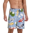 thumbnail image 2 of Pofeuu Colorful Koi Fish Print Men's Soft Woven Elastic Waistband Sleep Pajama Short-4X-Large, 2 of 6