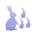 thumbnail image 3 of 4 piezas de portacubiertos de fieltro con forma de conejito de Pascua, bolsas para cubiertos violeta, 3 of 9