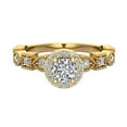 thumbnail image 4 of Round Halo Diamond Engagement Rings for Women Stackable Marquee Design 14K Gold 0.50 CT TW (G,SI1), 4 of 5
