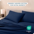 thumbnail image 3 of Juego de Fundas de Almohada de Franela Bare Home 100 % Algodón Doble Cepillado 2 Piezas Tamaño King Azul Oscuro, 3 of 5