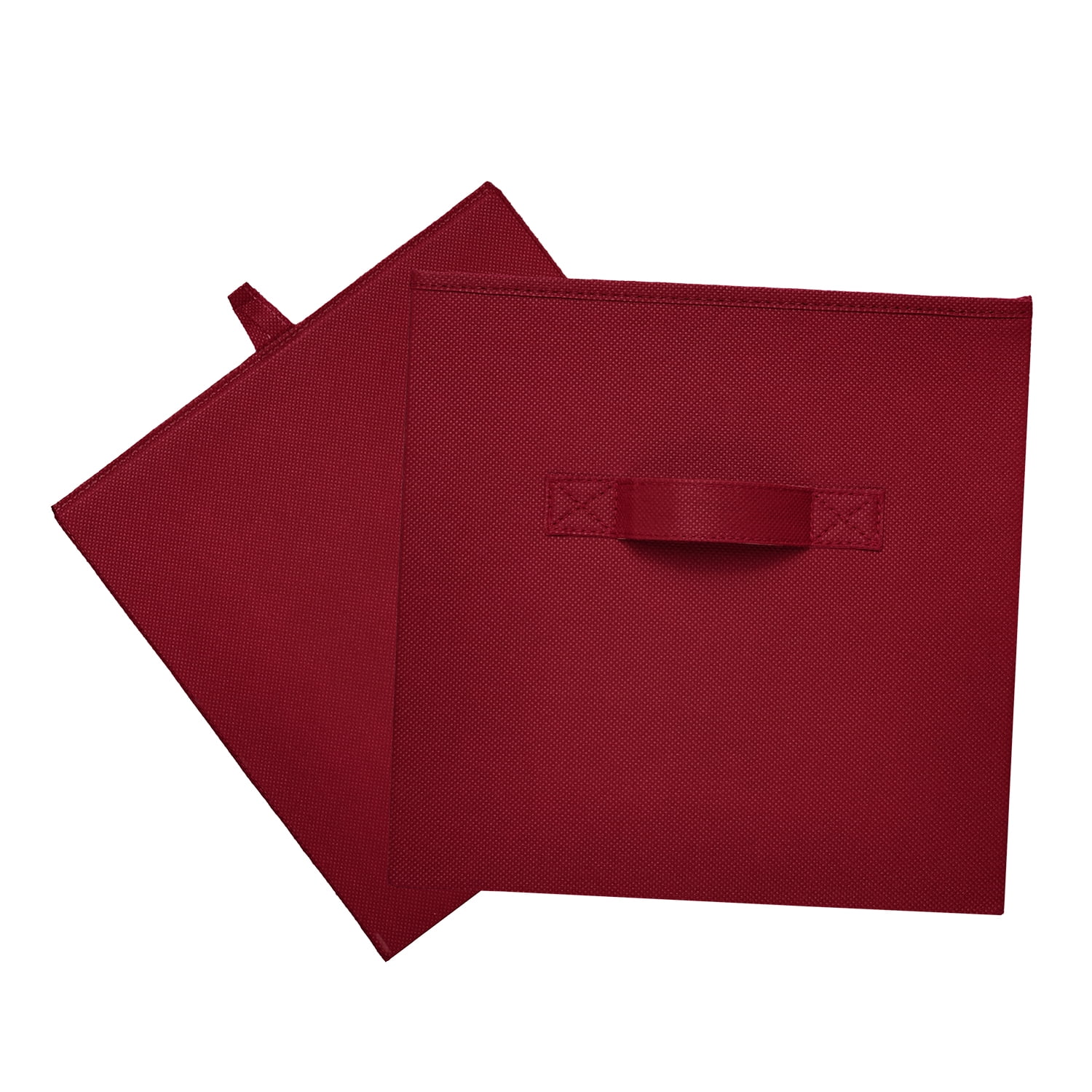 Mainstays Collegiate Collapsible Fabric Bins 10.5X10.5, Red Sedona, 4 Pack