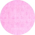 thumbnail image 1 of Ahgly Company Indoor Round Oriental Pink Traditional Area Rugs, 7' Round, 1 of 4