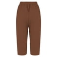 thumbnail image 7 of Lenpel Cotton Linen Pants for Women Lounge Pleated Drawstring Straight Leg Trousers with Pockets Lightweight Beach Vacation Clothes, 7 of 7