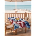 thumbnail image 2 of 60x120 Inch Outdoor Tablecloth with Umbrella Hole Zipper Rectangle American Flag Tie-dye Rectangular Tablecloths Outside Waterproof Blue Red Ombre Abstract Art Patio Table Cover for Picnic Party, 2 of 8