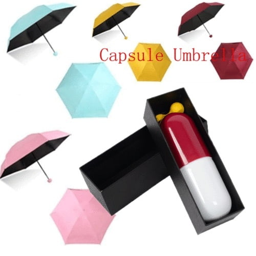 1pc Quality Capsule Mini Pocket Umbrella Clear Windproof Folding Umbrellas Compact Rain Umbrella