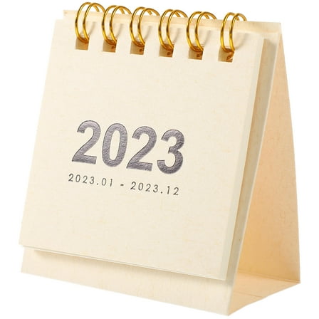 MLINS Convenient Standing Calendar Delicate Month Small Tabletop Calendars Student Woman White