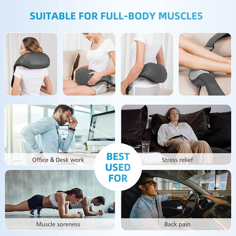 Comfier 4D Shiatsu Neck and Shoulder Massager with Heat Deep Kneading  Massage for Body Relax Use at Home, Car, Office 