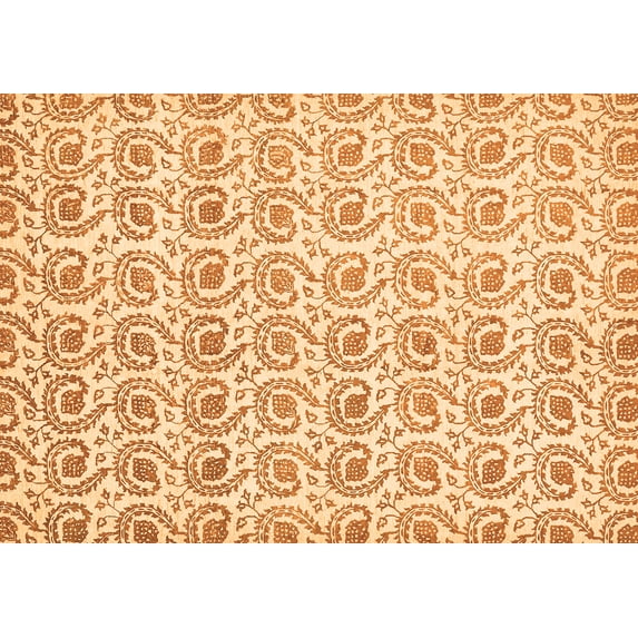 Ahgly Company Indoor Rectangle Abstract Orange Modern Area Rugs, 7' x 9'