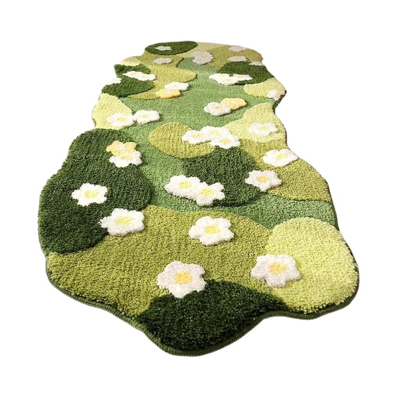 YingYouFu Floral Pattern Entrance Doormat, Flocked Non Slip Absorbent Washable Floor Rug, Decorative Entry Mat for Front Door Porch Entryway Living Room Home Indoor Use