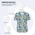 thumbnail image 3 of Rateoe Flower and Sail Boat Pattern Men’s Baseball Short Sleeve Polo Shirt, Midweight Men's Shirt Golf Shirt Polo Shirts Quick Dry Short-XX-Large, 3 of 7