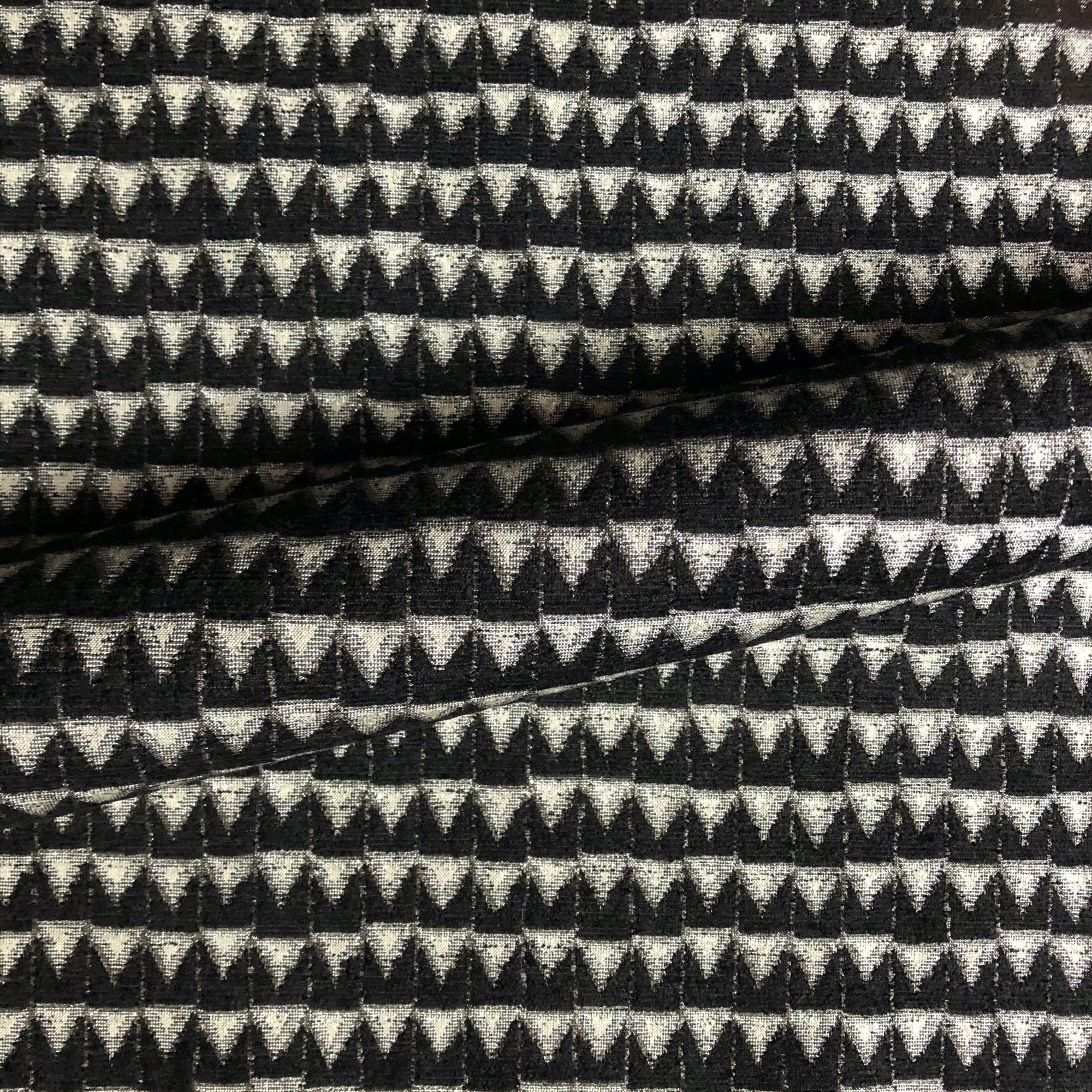 Black Mountain Resort Geometric Jacquard Upholstery Fabric 54