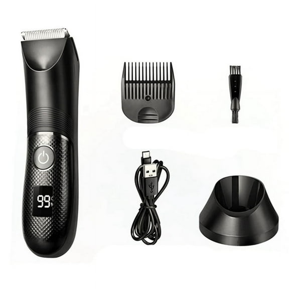 Men'S Body Hair Trimmer Lighting Waterproof Design Electric Shaver for Wet/Dry Use Ideal for Chestback Groin Hair Care