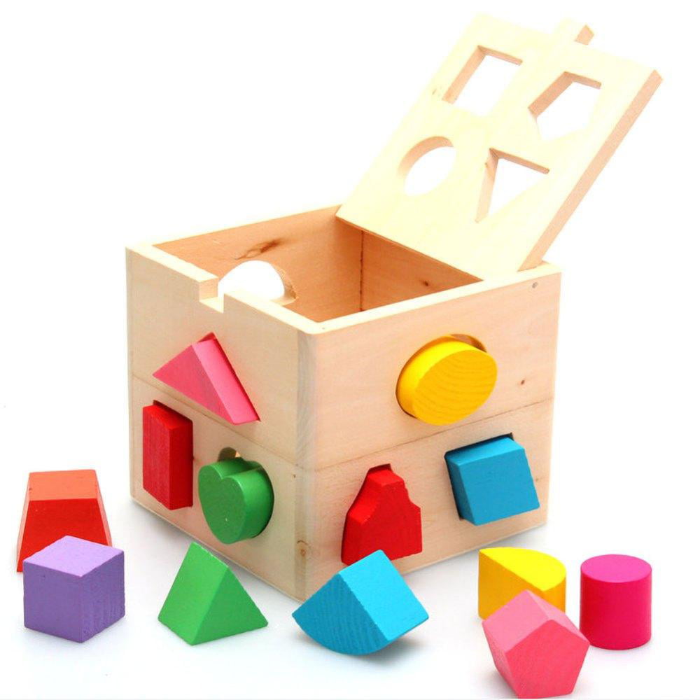 Perfect Wooden Toys For 1-3 Years Old Kids & Toddlers 13 pcs Shape Sorter 