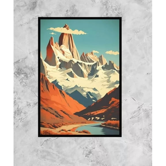 POSTER Patagonia Poster, Retro Travel Poster, Travel Print UNFRAMED, 12x18