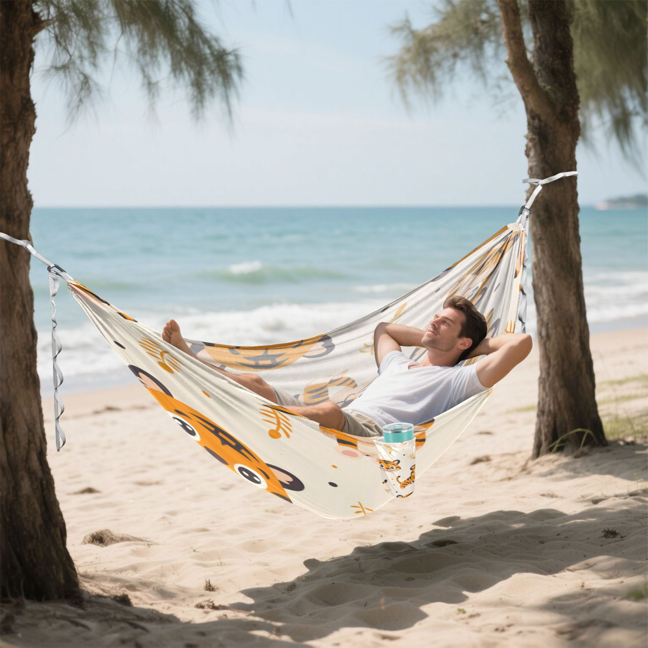 Hammock Camping Hammock Nylon Portable Hammock Travel Camping Hammock Cute Little Tiger Seamless
