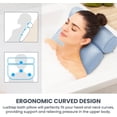 thumbnail image 3 of Almohada de baño Almohada para bañera con 6 ventosas Antideslizantes para Soporte de Cabeza, Cuello y Espalda, Malla de Aire Extra Gruesa y Suave Azul, 3 of 5