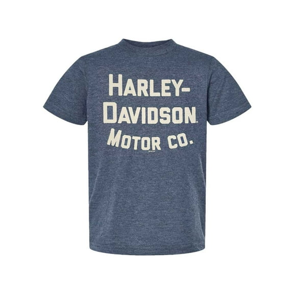 Harley-Davidson Big Boys' Motor Co. Short Sleeve Crew-Neck Tee, Navy Blue (M), Harley Davidson