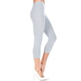 thumbnail image 3 of Cotton Spandex Capri Leggings Below Knee Plain Solid Stretchy Capris Junior Size(S-3X), 3 of 5