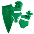 thumbnail image 4 of LUOGENLI Girls Swimsuits Size 14-16 Rash Guard Set Girls Swimsuit Cut out Swimwear Summer Casual Tie Dye Beach Sport Bathing Girls Swimsuits Size 6 Girls Swimsuit Size 7 Tankini Green 10-12 Years, 4 of 6