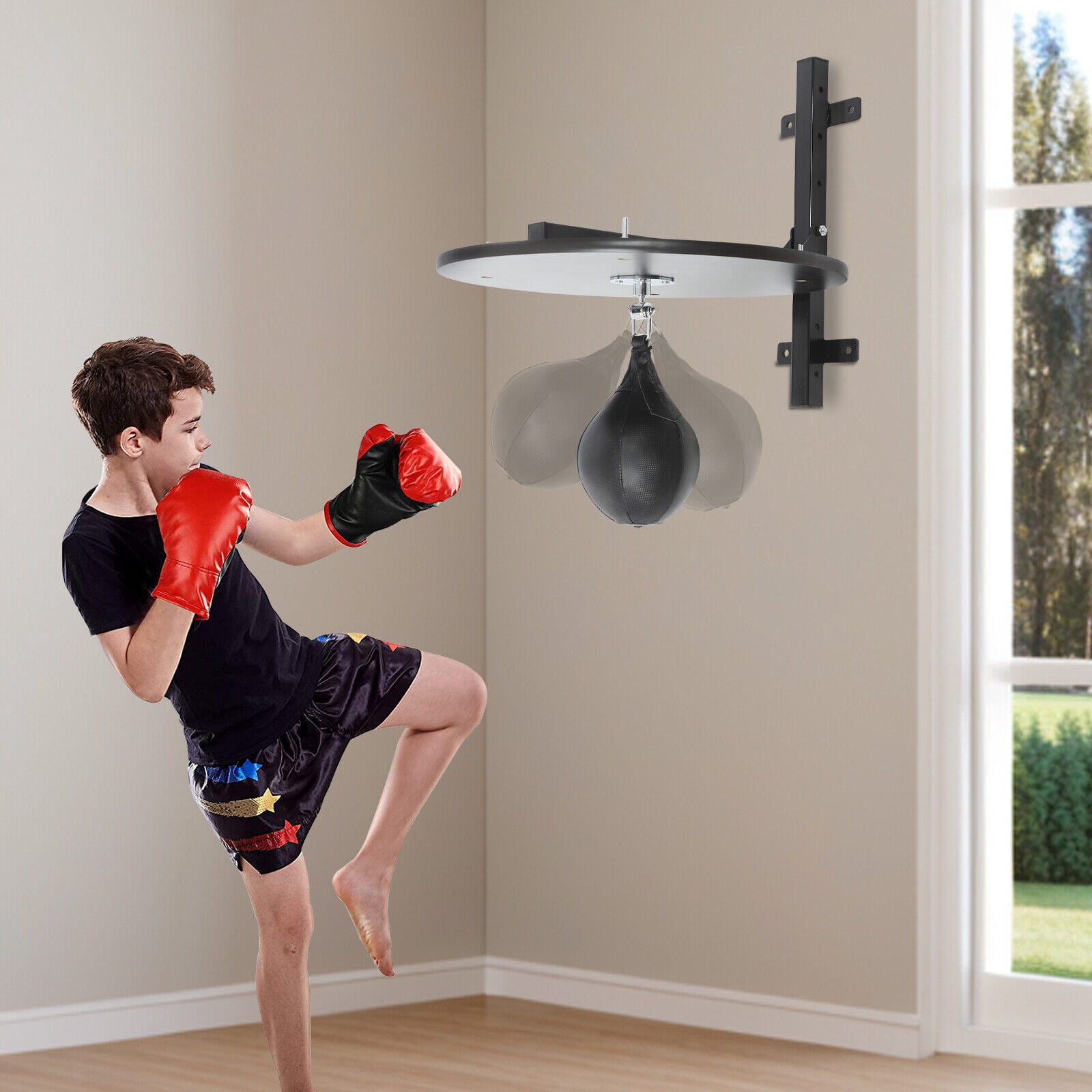 Speed Bag Platform Kit, Gym Heavy Duty Boxing Training Equipment w/Punching Ball