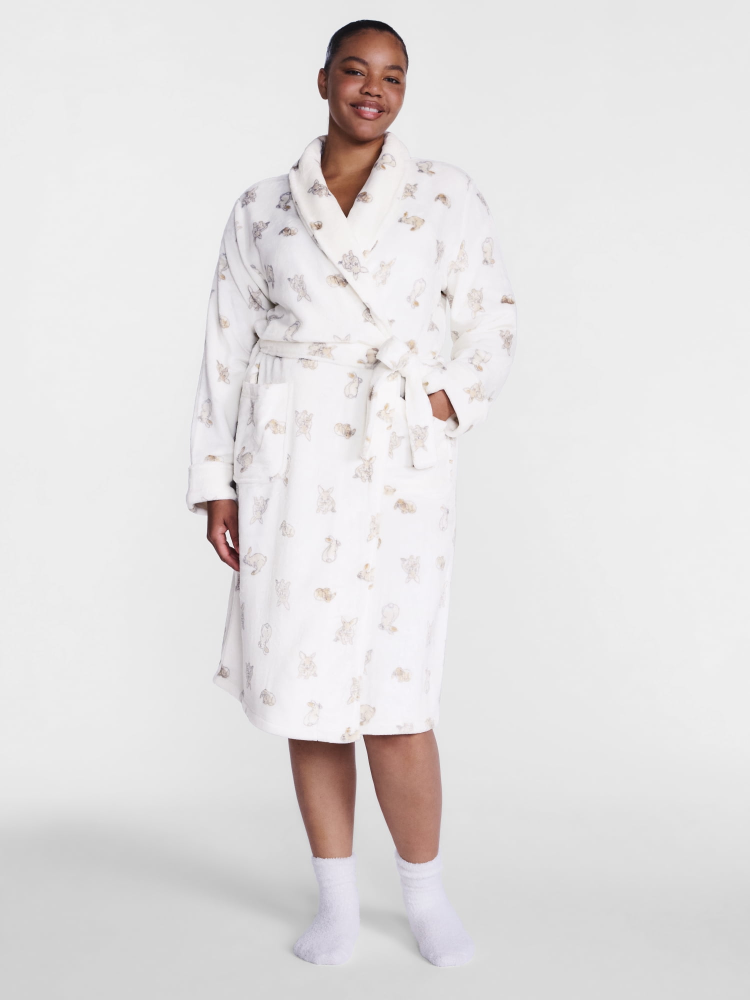 Joyspun Women's Plush Robe, Sizes S-3X
