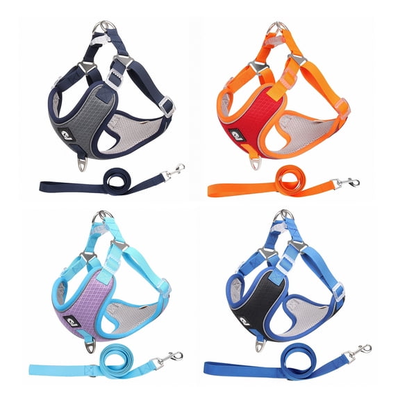 Happy Date No Pull Dog Harness with Multifunction Dog Leash,Soft Adjustable No Choke Escape Proof Pet Harness Vest for Medium Dogs or Large Dogs