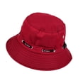 thumbnail image 4 of Chapeau de Pêcheur d'Extérieur Camping Randonnée Pare-Soleil Femme Chapeau en Coton d'Extérieur Ajustable Casquette de Pêcheur Ajustable, Rouge, 4 of 6