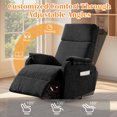 thumbnail image 3 of YSICK Manual Swivel Rocker Recliner Chair for Small Spaces Chenille for Living Room,Black, 3 of 7