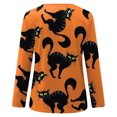 thumbnail image 5 of Fiaer,Halloween 3/4 Sleeve Womens Tops,Women's Oversized Halloween Printed T Shirts,Ladies Crew Neck Loose Fit Trendy Tshirts Orange2 L, 5 of 5