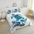 thumbnail image 4 of Erosebridal Sea Turtle Bedding Sets Queen with Comforter, Nautical Boat Duvet Insert, Sea Marine Decor, Lightweight 3 Pieces, 4 of 8