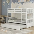 thumbnail image 4 of Costway Twin Over Twin Bunk Bed with Twin Trundle Solid Wood Frame White, 4 of 10