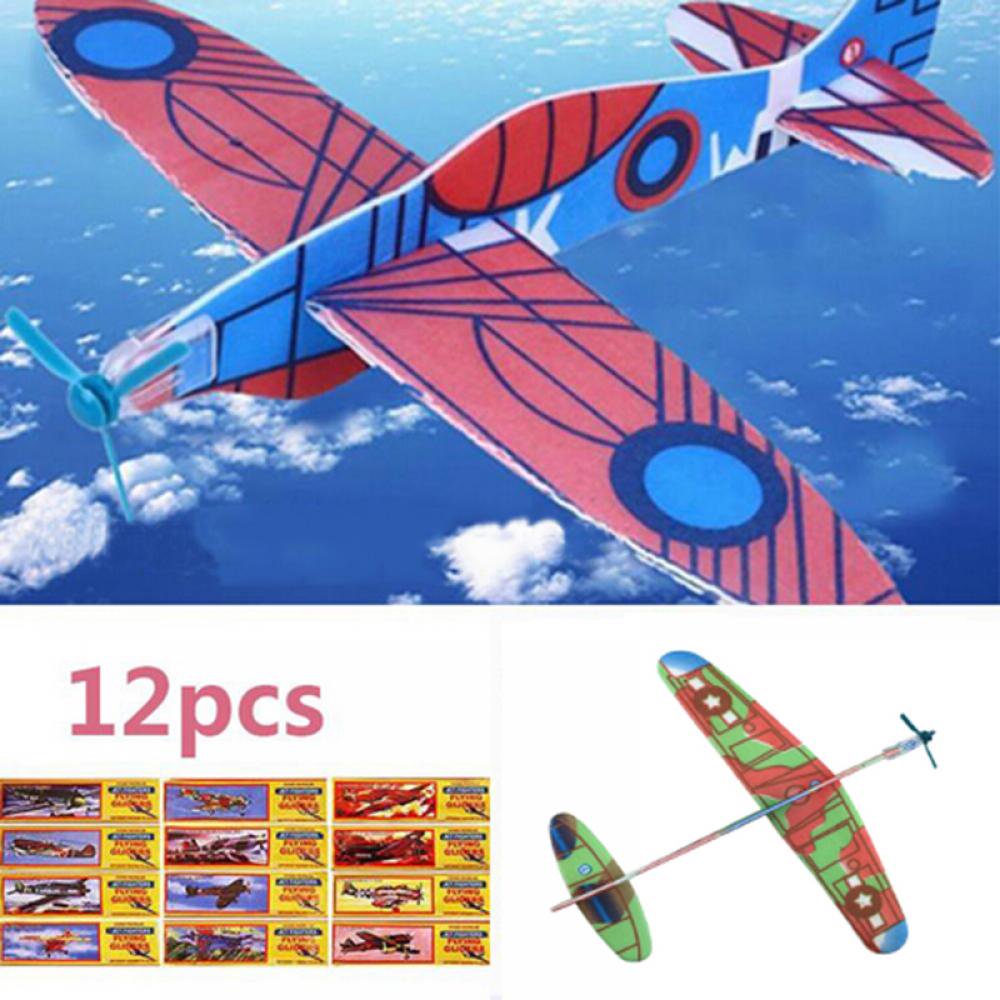 Cobye - Avion en mousse bleu 36 cm - Jouet éducatif et planeur à lancer