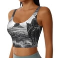 thumbnail image 2 of Honeii 60s Black White Western Cowboy patten Workout Crop Tank Top for Women Yoga Tank Tops Athletic Sports Shirts Exercise Undershirts,Sports Bra,Sports vest-Medium, 2 of 8