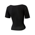 thumbnail image 5 of Women's Scoop Neck Short Sleeve Crop Tops Slim Fit T-Shirts, 5 of 5