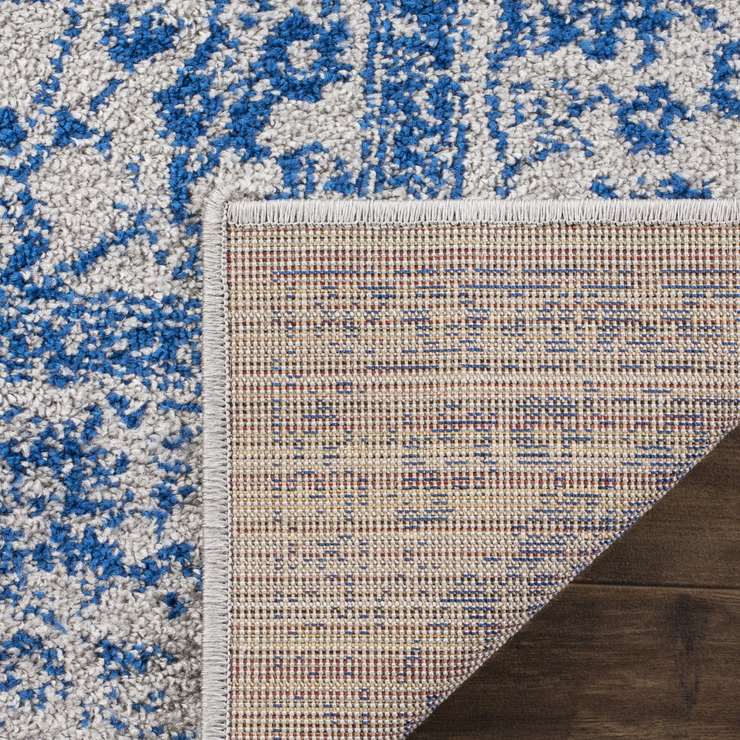 SAFAVIEH Adirondack Wyatt Traditional Distressed Area Rug, Grey/Blue, 5'1" x 7'6" - Transitional Modern Design, Grey & Blue, Ideal for Living Room, Bedroom, Dining Space