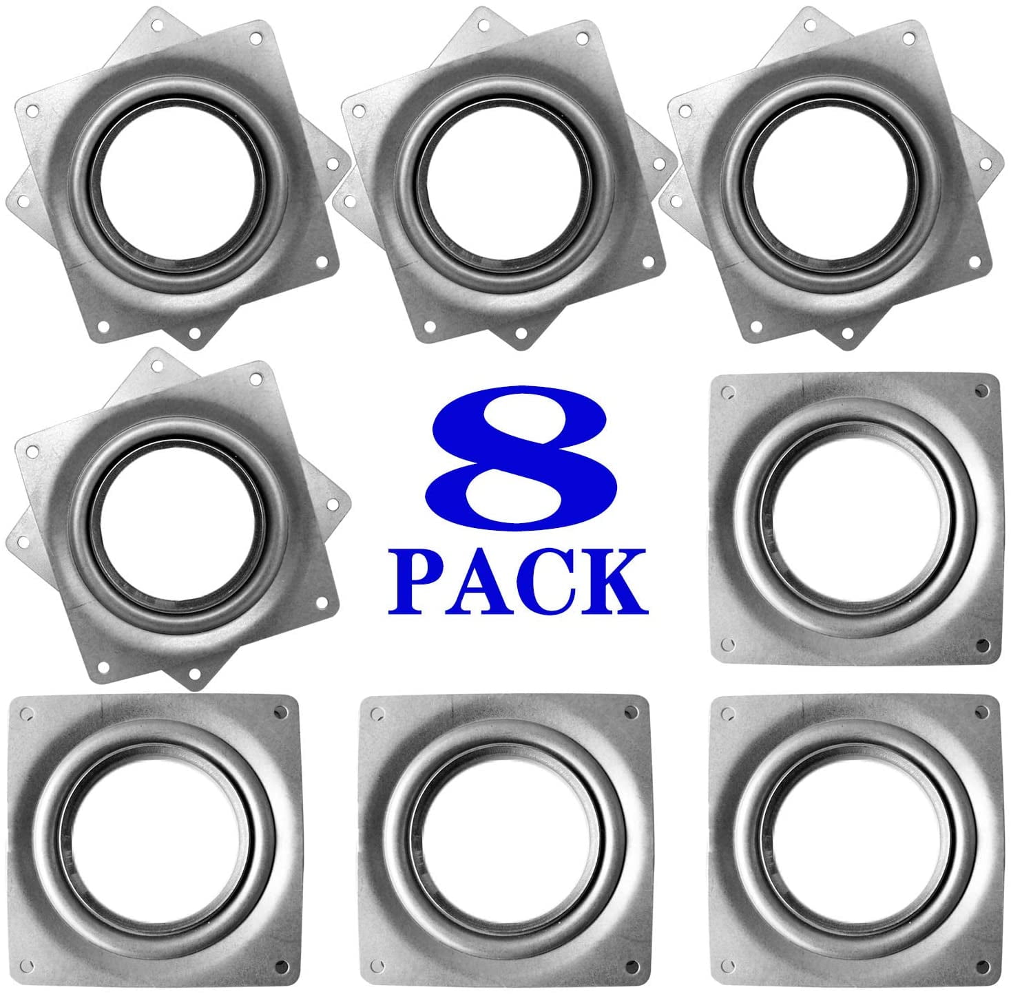 16Pcs 3 Lazy Susan Turntable Bearings Rotating Bearing Plate with 150 Pounds Capacity 5/16 Inch Thick Zinc-Plated Silver Lazy Susan Swivel Plate 