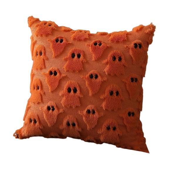 Btomtd 18" x 18" Halloween Pumpkin Pillowcase with Two-Color Quilting, Home Textile Throw Pillow Covers for Sofa Cushion, Party Decorative Pillow Cases for Fall Decor, Orange